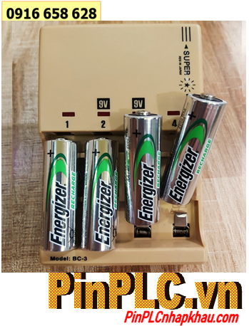 Super BC-3; Bộ sạc Pin Super BC-3 kèm 4 pin sạc Energizer AA2000mAh 1.2v _Made in Japan